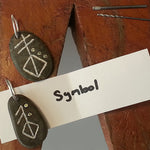 Word Challenge: Symbolic Carved Rune Stone and Peridot Pendant