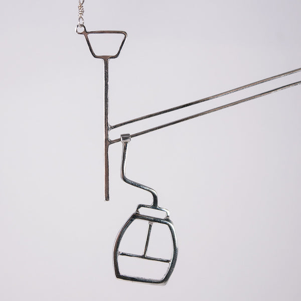 Detail of ski gondola necklace 